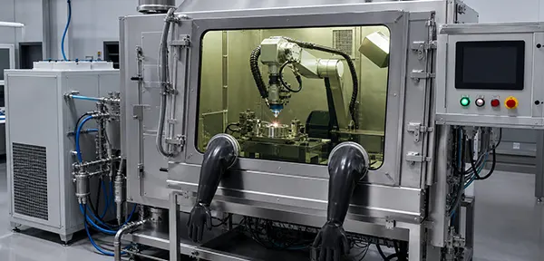Illustration of laser welding inert atmosphere workstation