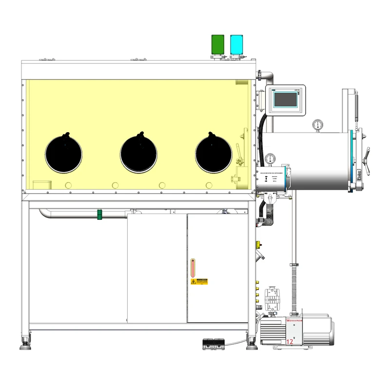 Six-Glove Double-Sided Glove Box with Gas Purification System