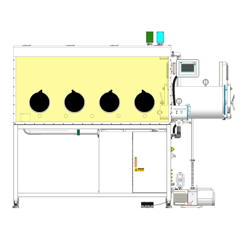 Four-Station Double-Sided Glove Box with Gas Purification System
