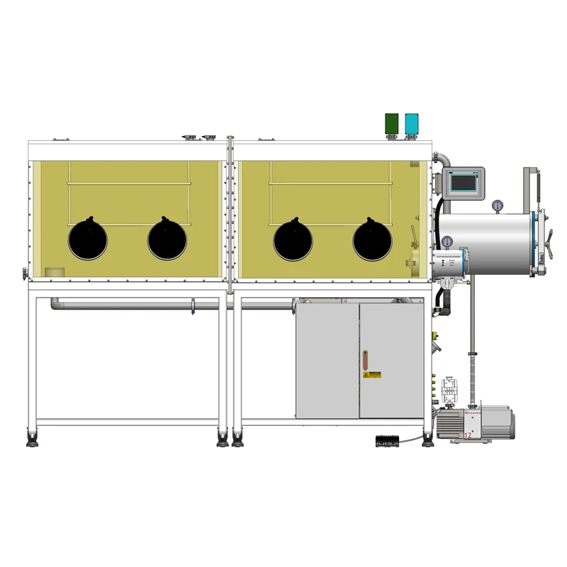 Four-Station Double-Sided Split-Type Glove Box with Gas Purification System
