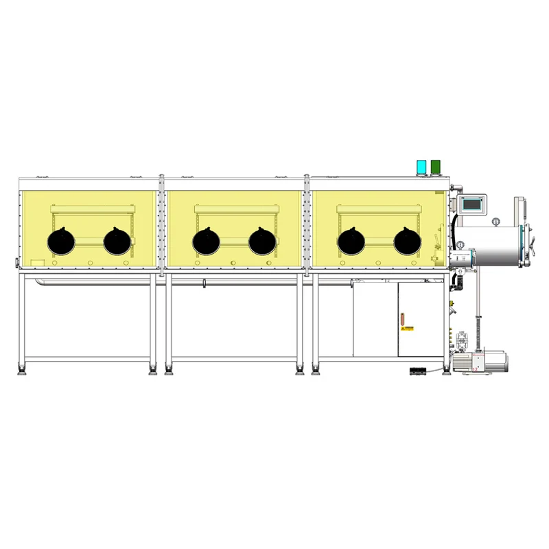 Three-Station Single-Sided Split-Type Glove Box with Gas Purification System